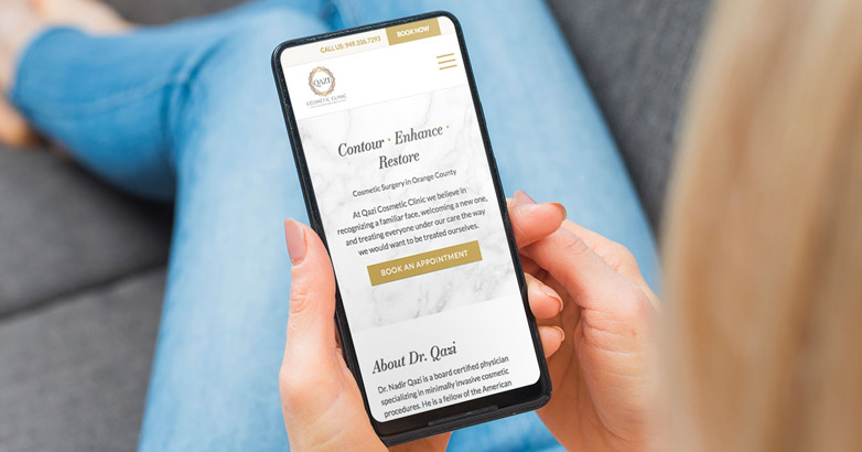 Qazi Cosmetic Clinic Mobile Website Redesigned for search engine optimization.