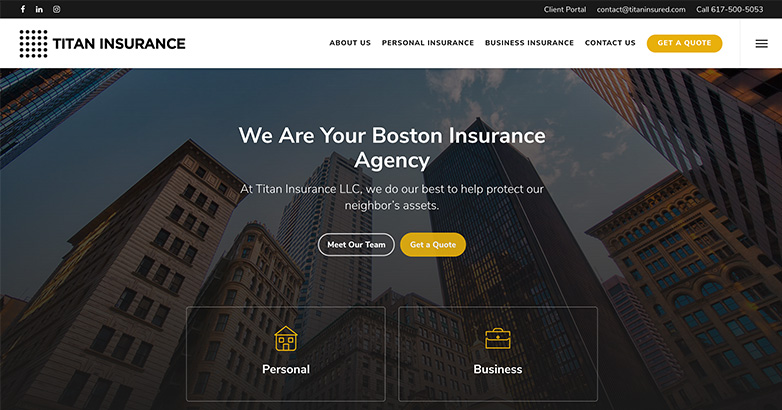 Titan - Insurance website design