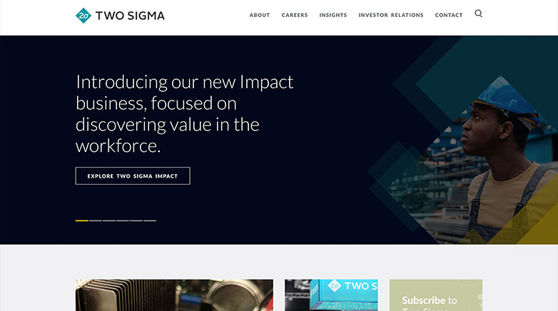 Sigma show an easy navigation menu on its Hedge fund website