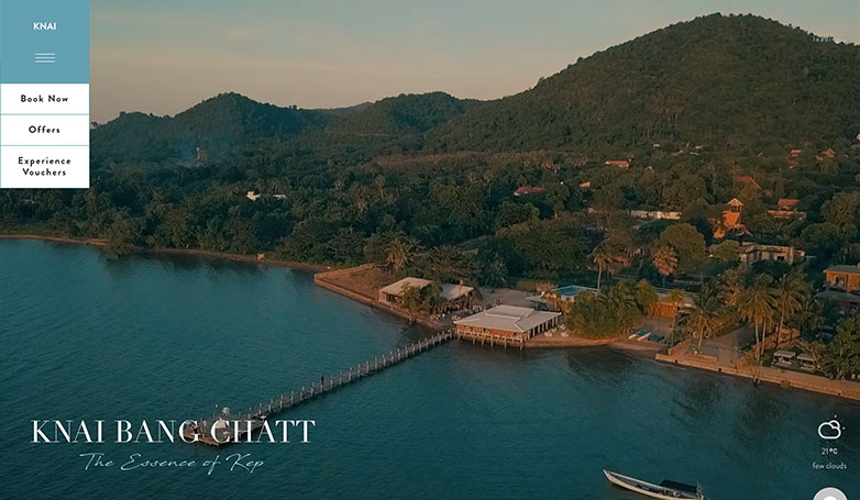 Knai Bang Chatt's website features an impressive video and elegant typography.