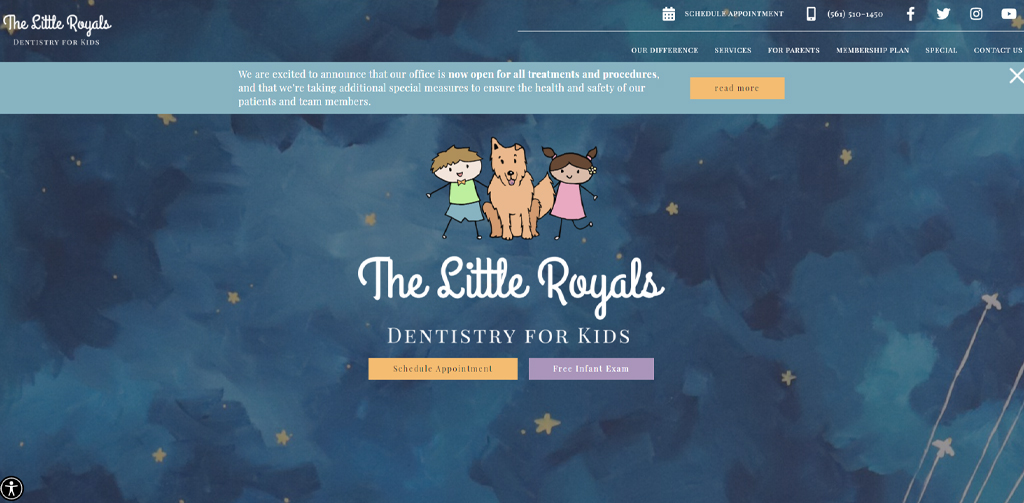 This dental website design has a easy-to-use navigation and clear calls-to-action.