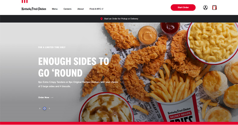 The Kentucky Fried Chicken franchise website: focus on its design