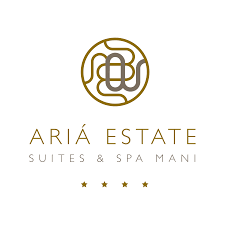 Unique shape of Aria Estates suites and spa logo