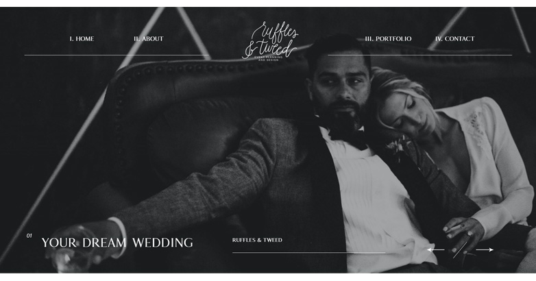 The Ruffles & Tweed website embracing elegance and detailed design