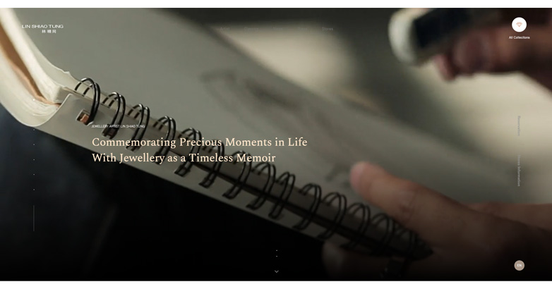 Lin Shiao Tung website homepage features high-quality images, handcrafted jewelry and professional website design