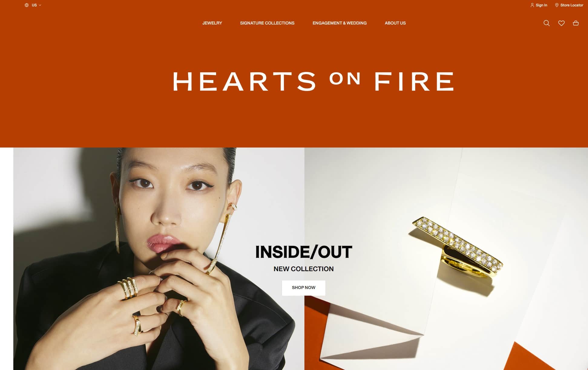 Hearts on fire hero section preview