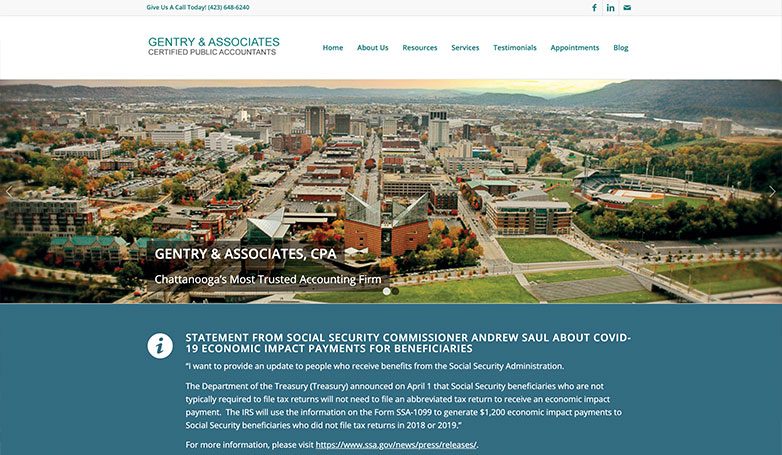 CPA Website Design of Gentry & Associates