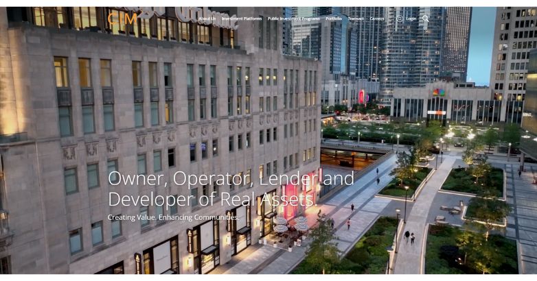 The CIM Group website showcasing urban development, community enhancement, and user-friendly navigation for investors.