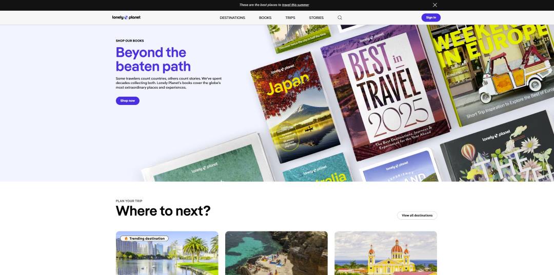 Lonely Planet homepage