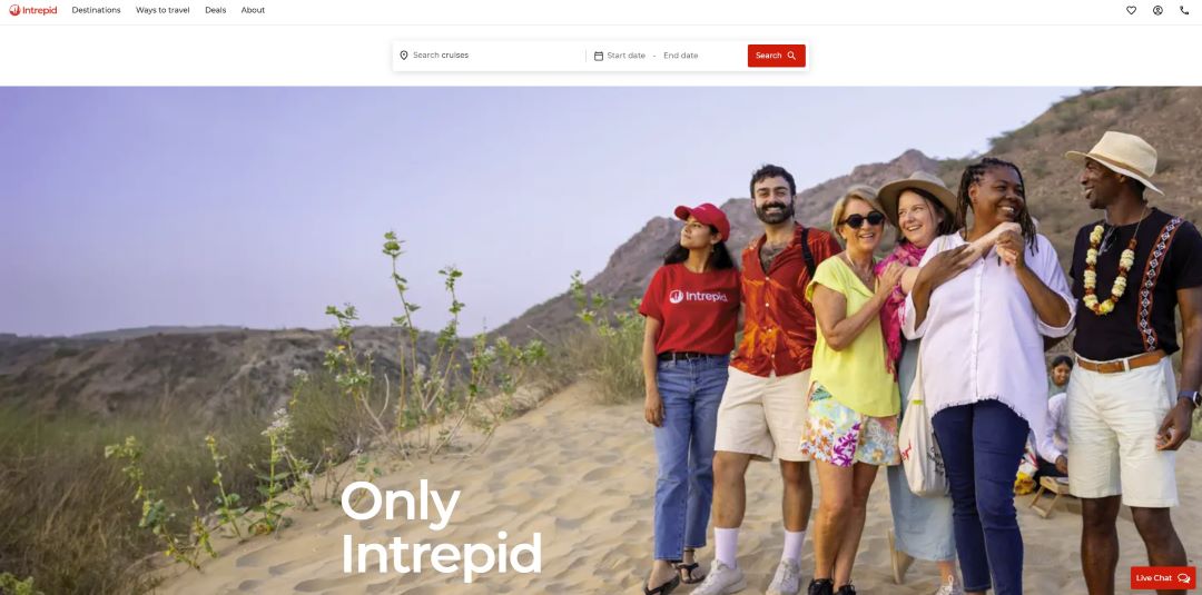 Intrepid Travel homepage