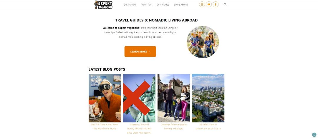 Expert Vagabond homepage