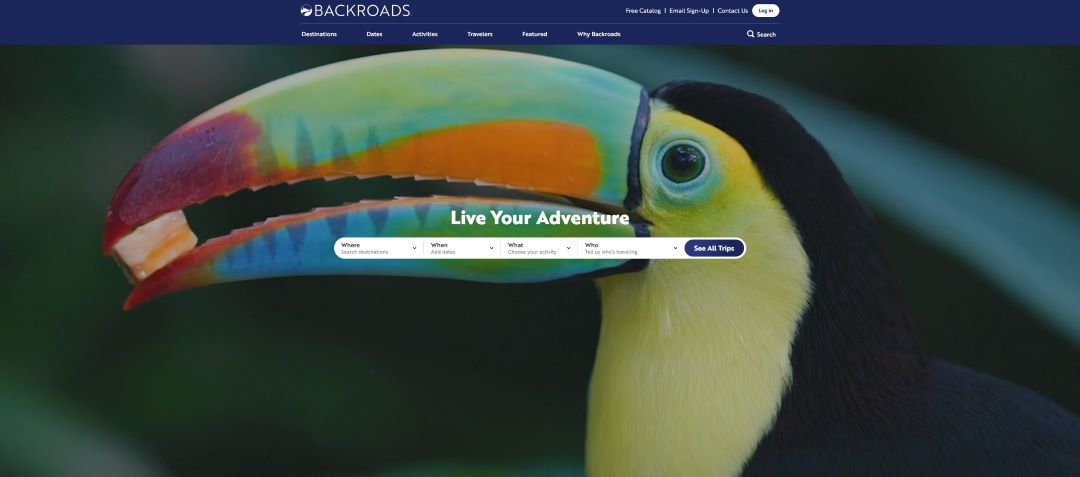 Backroads homepage
