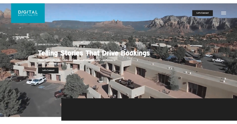 Screenshot of the Best Hotel Marketing Agencies website, showcasing digital hospitality services for hotels.