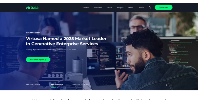 Hotel website design by Virtusa, featuring a modern and elegant layout with their services.