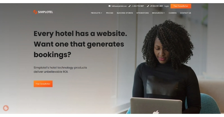 Hotel booking website design showcasing top agencies, featuring Simplotel's innovative layout and user-friendly interface.