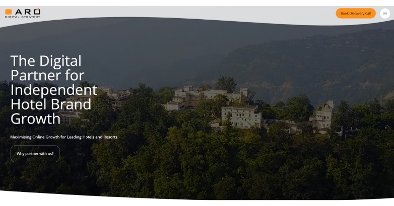 Visual of ARO Digital Strategy, highlighting their role in enhancing growth for independent hotel brands through digital solutions.