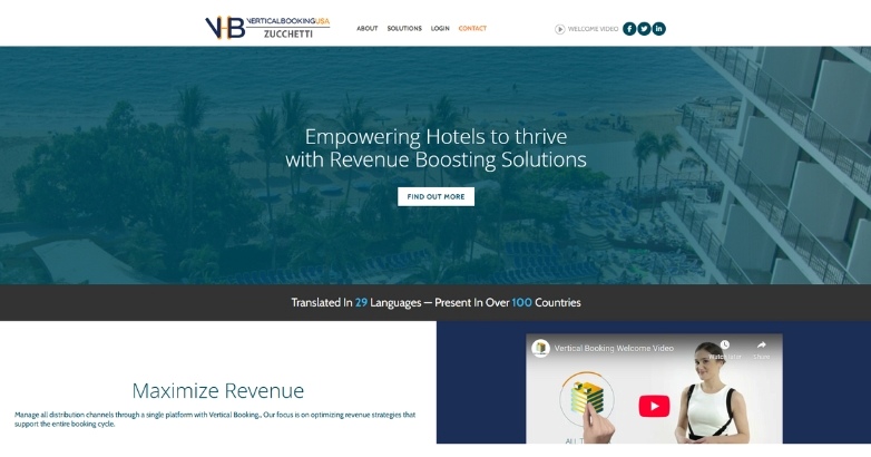 Hotel website design by Vertical Booking, showcasing modern web design services.