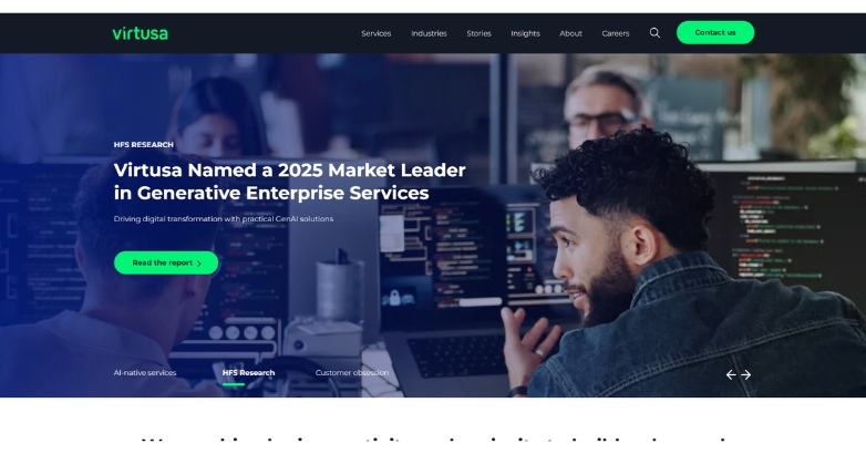 Hotel website design by Virtusa, featuring a modern and elegant layout with their services.
