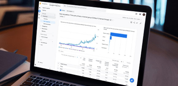 Google Analytics interface displaying metrics relevant to hospitality businesses, emphasizing digital marketing for hotels.