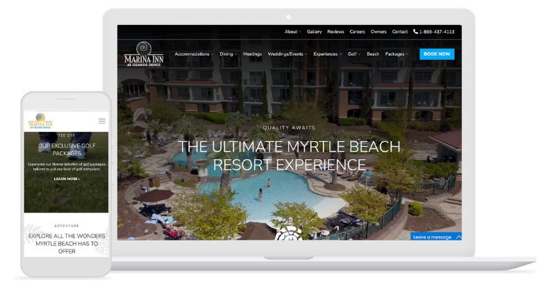 Marina Inn at Grande Dunes offers the ultimate resort experience with partnering Mediaboom expert in digital marketing services for hotels.