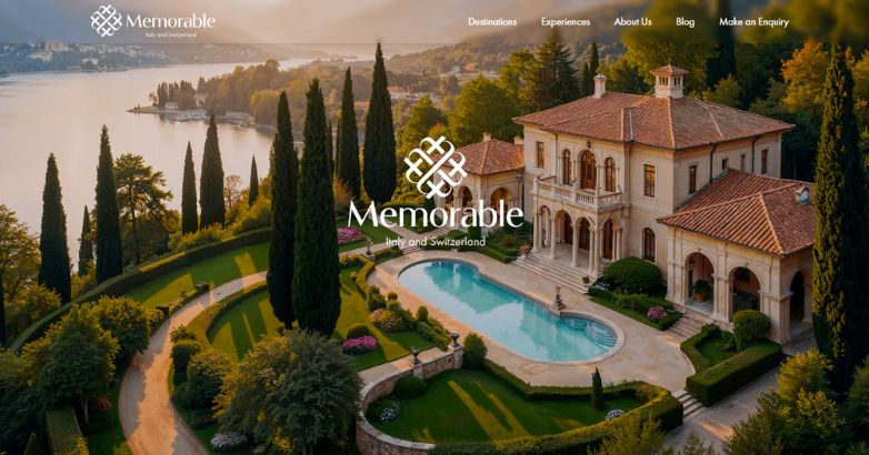 Travel website design for Memorable showcasing tailor-made Italy and Switzerland journeys