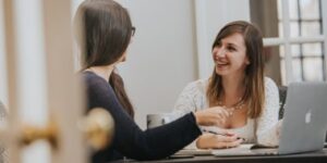 Hotel SEO discovery meeting between marketing professionals