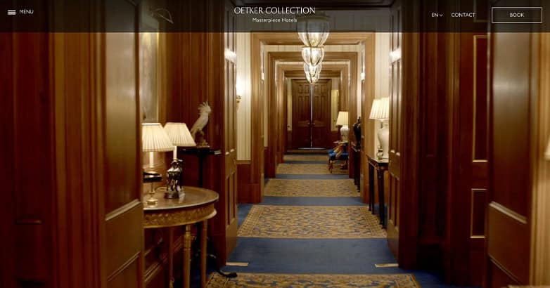 Oetker Collection luxury hotel website with elegant interior design