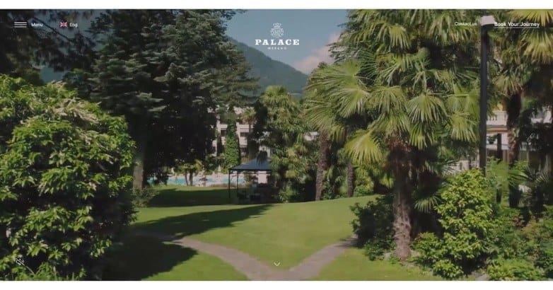 Palace Merano luxury hotel website showcasing a wellness retreat setting