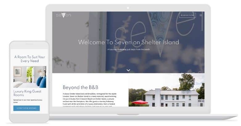 Resort website design showcasing a luxury boutique hotel experience