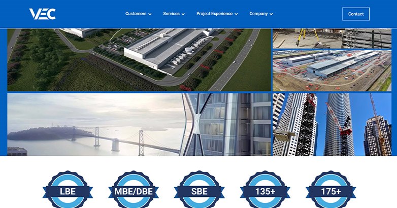 VEC's website has a skillful amalgamation of vital customer testimonials and a clear brand position statement.