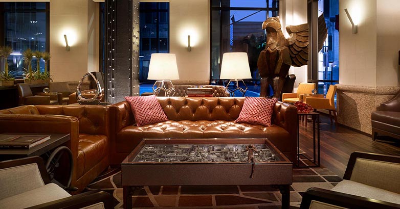 Inside the luxury hotel with elegant interior design