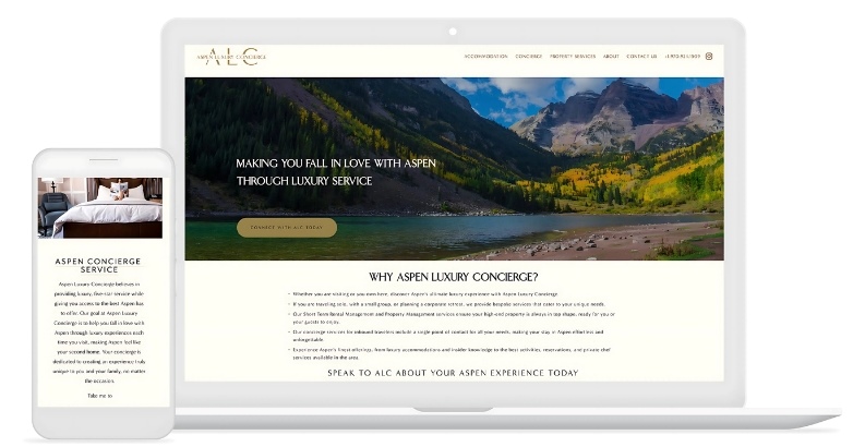 Aspen Luxury Concierge website showcasing professional and user-friendly design