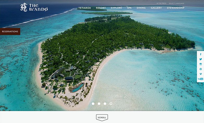 The website features a bright and fun design that reflects the brand and island resort's personality.