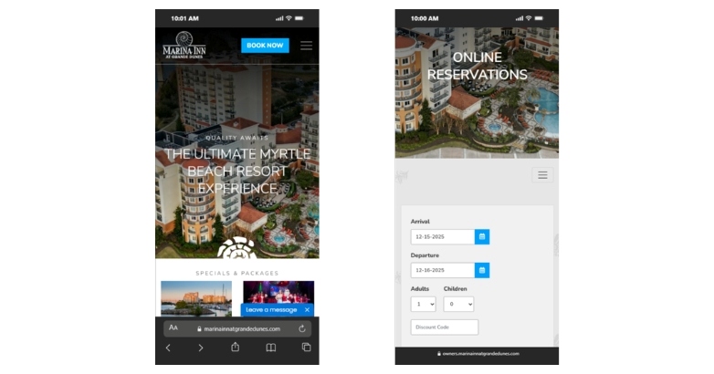 Mobile device displaying a hotel app, highlighting the trend of mobile-first booking in hotel digital marketing.