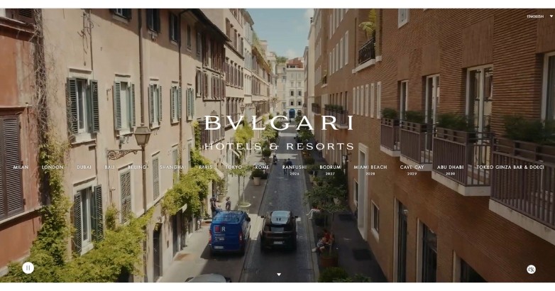 Online presence of BV LGARI, a luxury hotel in Rome, under the Bulgari Hotels & Resorts brand.