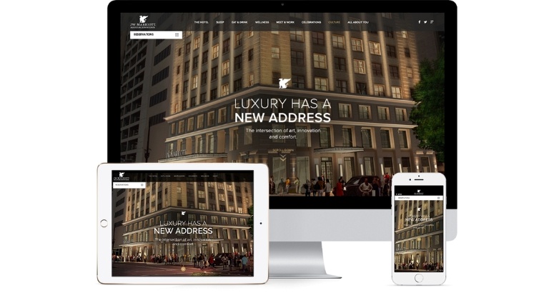 Elegant hotel website design featuring a JW Marriott layout, emphasizing the future of hospitality online.