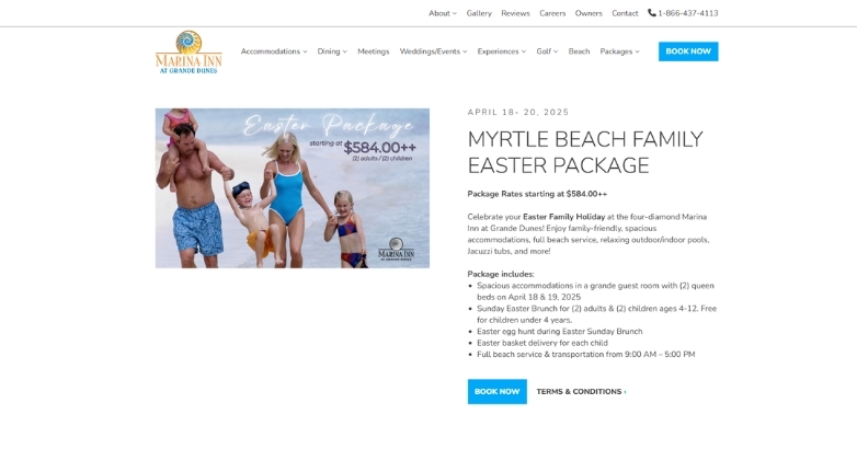 Family Easter package at Myrtle Beach, highlighting hospitality marketing trends and bleisure travel bundles.